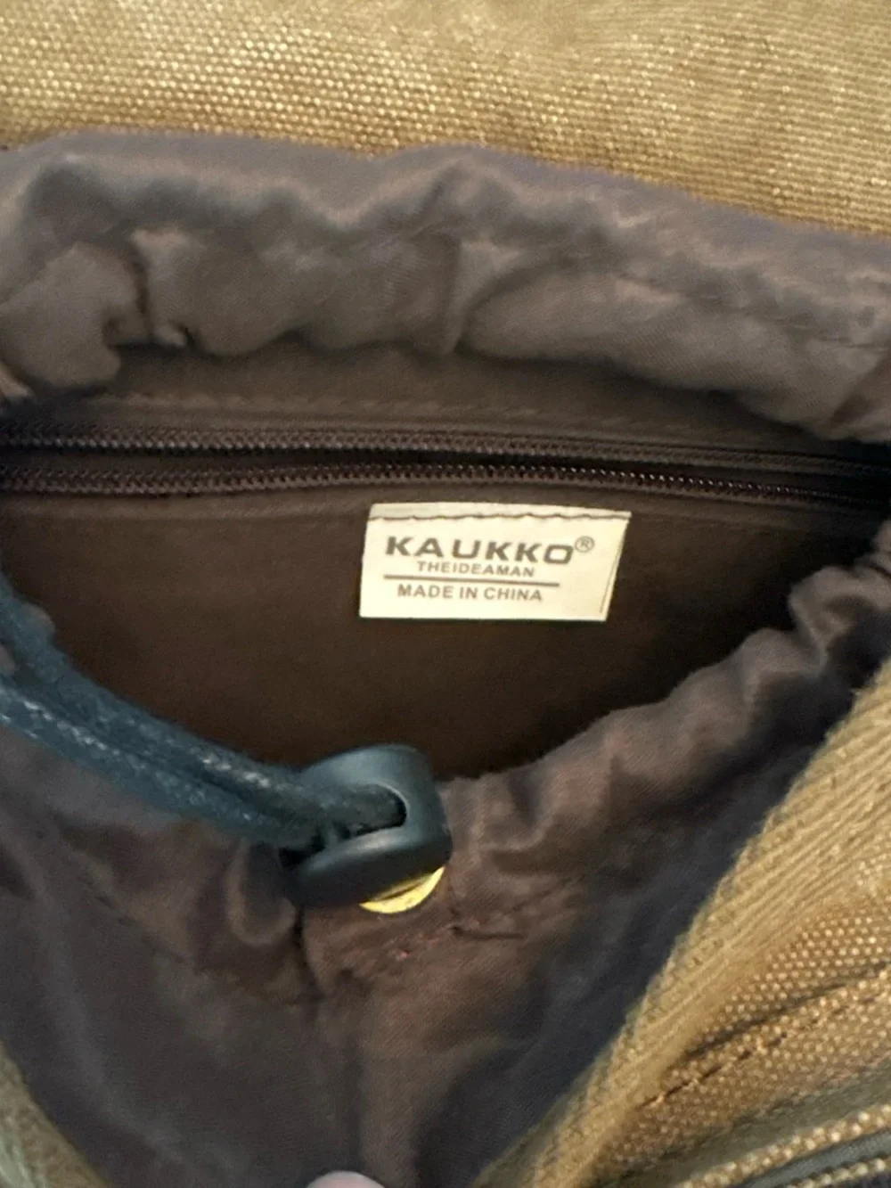 Kaukko Olive Brown Canvas Messenger Sling Bag for Men